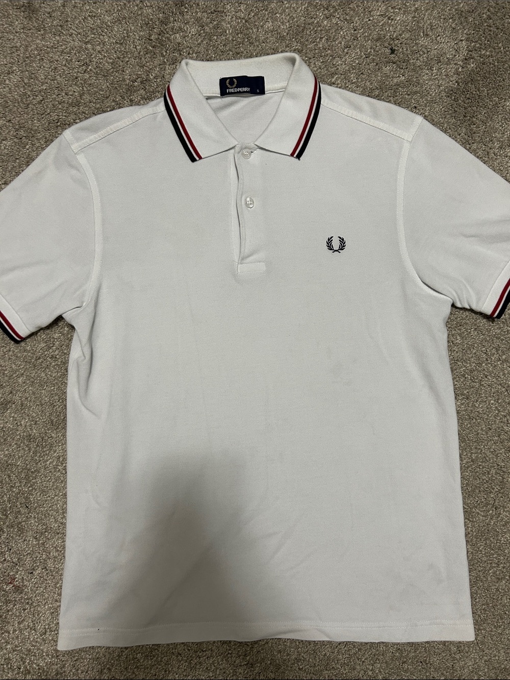 NEW Fred Perry Classic White Striped Polo Shirt